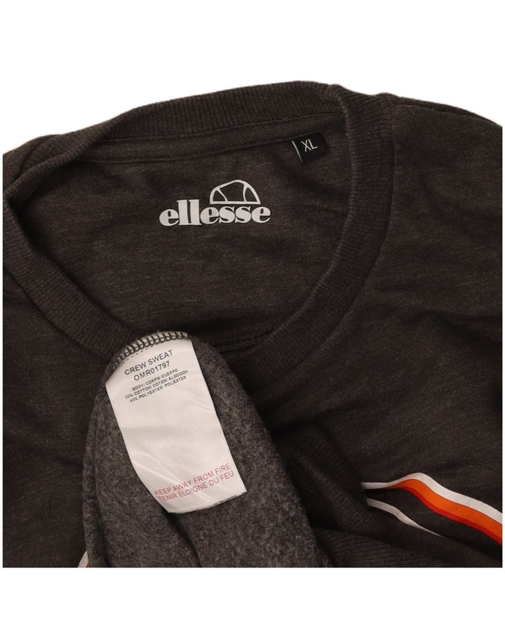 ELLESSE Mens Graphic Sweatshirt Jumper XL Grey Cotton