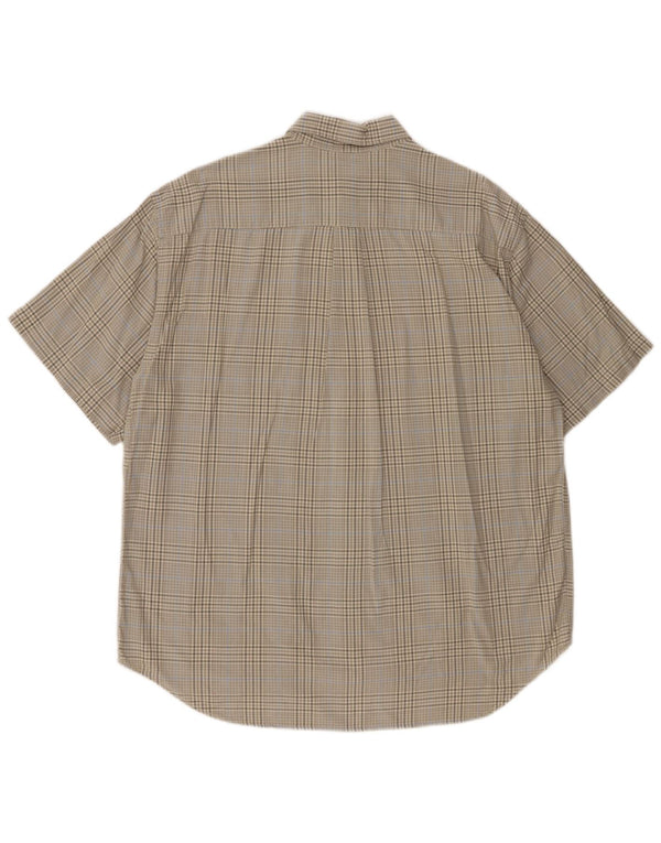 Dockers Mens Short Sleeve Shirt Large Khaki Check Cotton