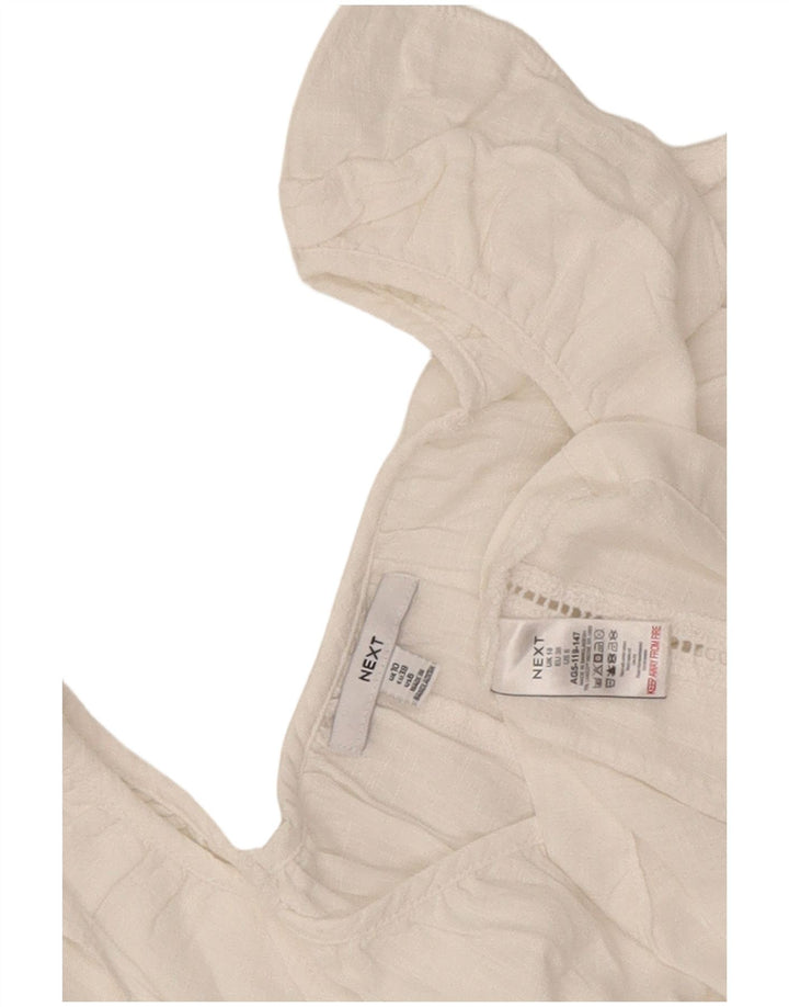 Next Womens Sleeveless Oversized Blouse Top UK 10 Small White Viscose