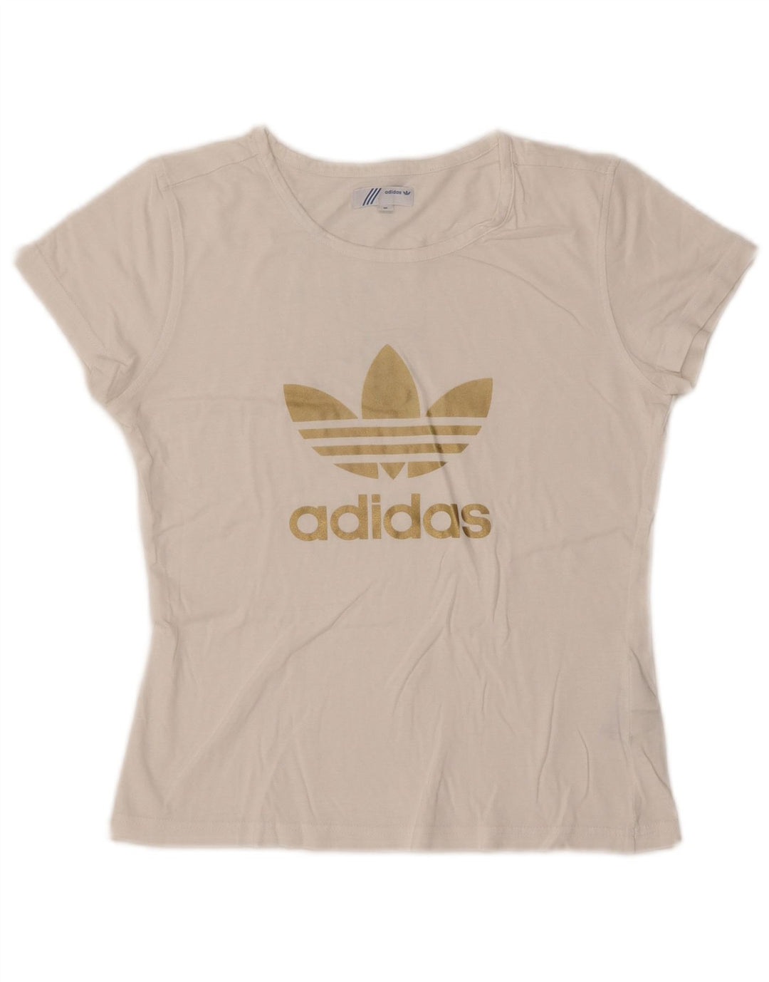 Adidas Womens Graphic T-Shirt Top EU 36 Small White Cotton