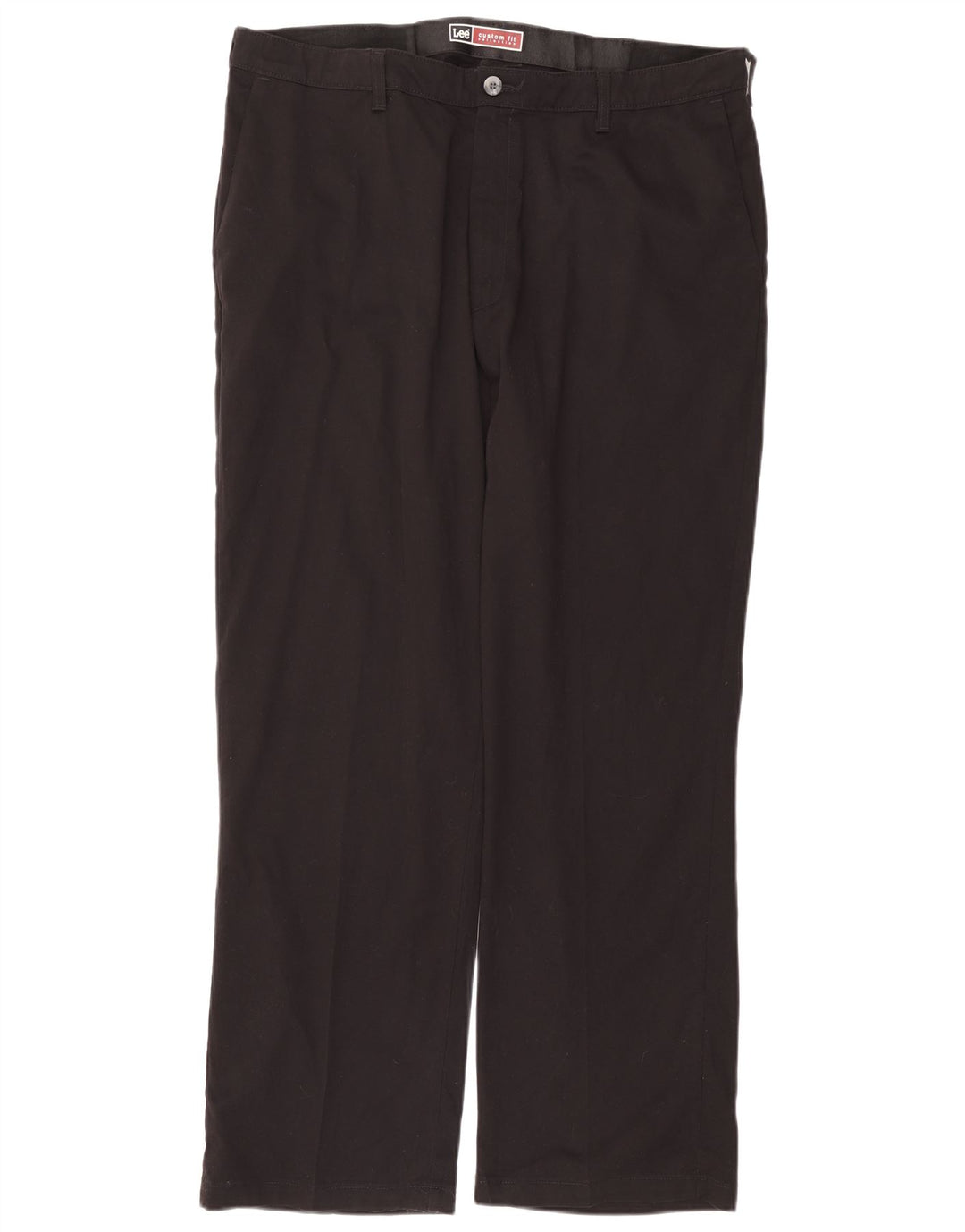 LEE Mens Custom Fit Straight Chino Trousers W40 L32 Black Cotton