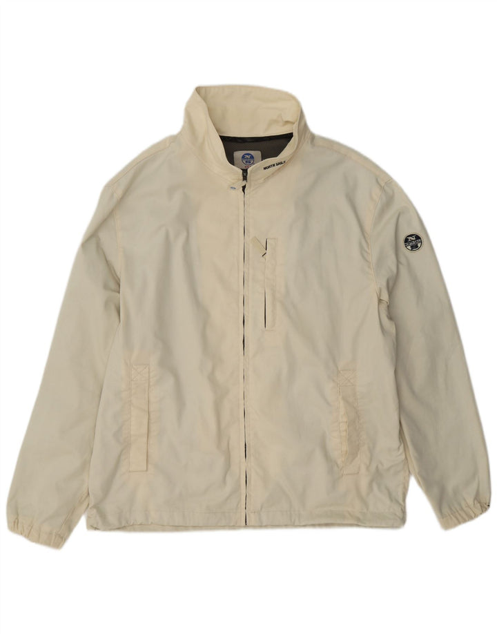 North Sails Mens Rain Jacket UK 40 Large Off White Polyamide