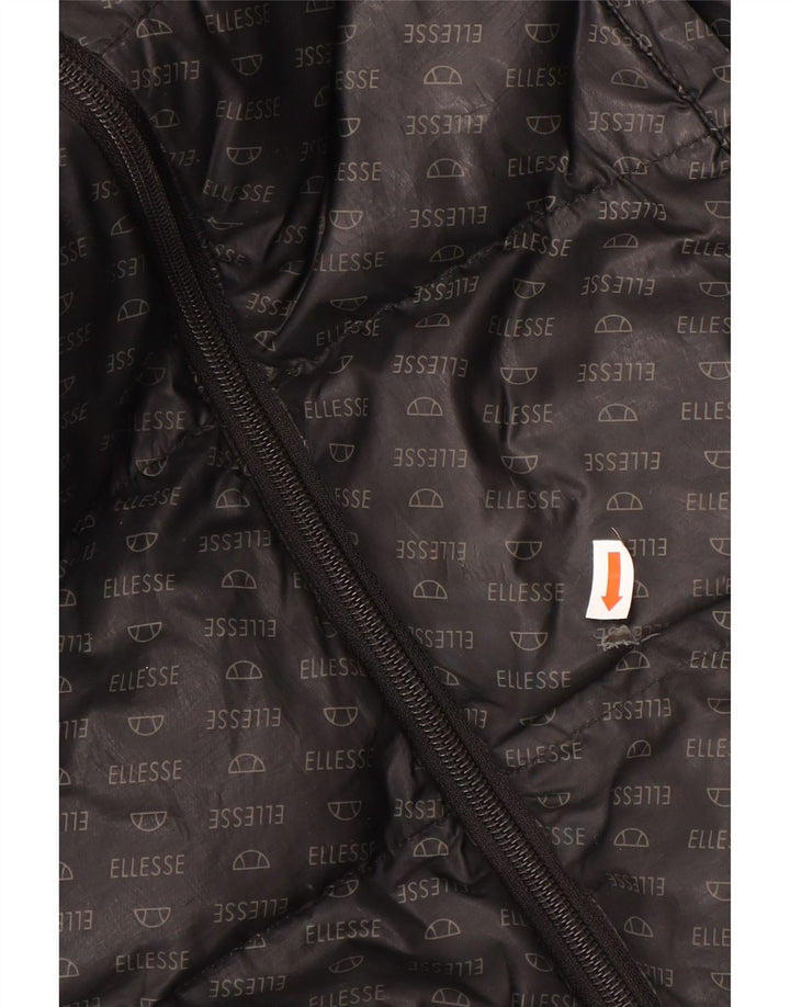 ELLESSE Boys Graphic Hooded Padded Jacket 12-13 Years Black Polyester