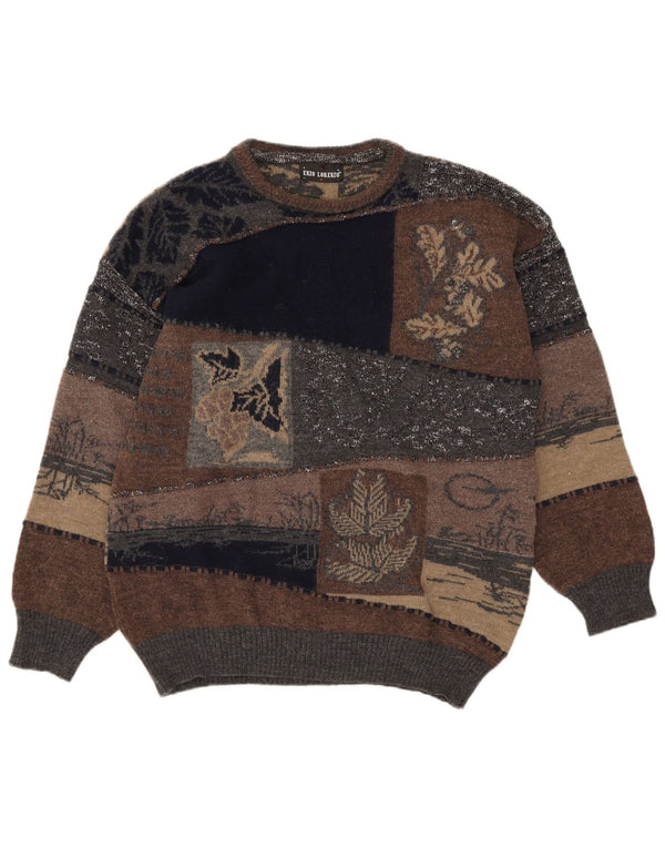 Enzo Lorenzo Mens Crew Neck Jumper Sweater IT 52 Large Multicoloured