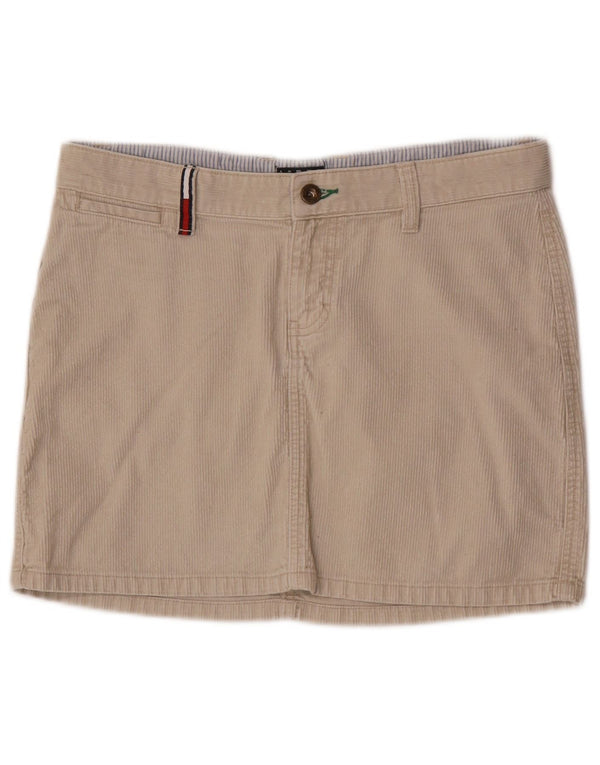 Tommy Hilfiger Womens Mini Corduroy Skirt US 9 Medium W30 Beige Cotton
