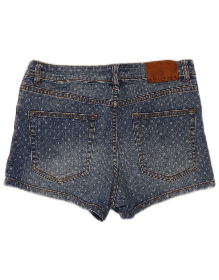 Billabong Womens Denim Shorts W28 Medium Blue Spotted Cotton
