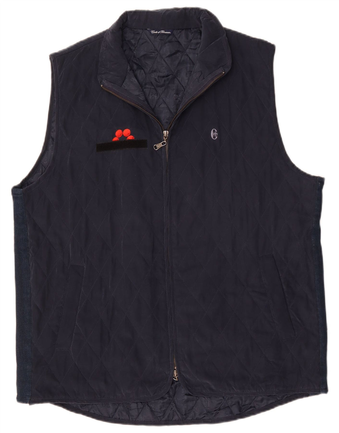 CONTE OF FLORENCE Mens Quilted Gilet UK 44 2XL Navy Blue