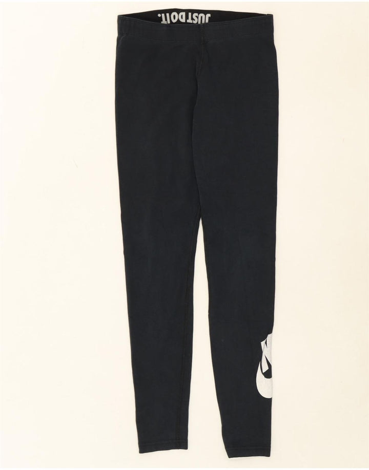 NIKE Womens Graphic Leggings UK 8 Small  Navy Blue Vintage Nike and Second-Hand Nike from Messina Hembry 
