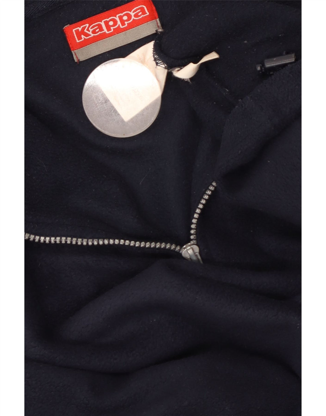 KAPPA Mens Zip Neck Fleece Jumper Medium Navy Blue Polyester