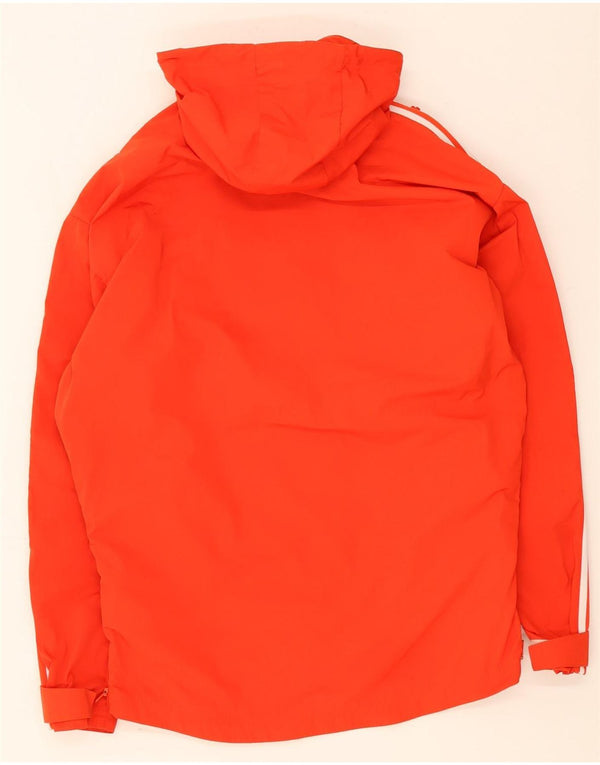 Adidas Mens Hooded Pullover Rain Jacket UK 36 Small Orange Polyester