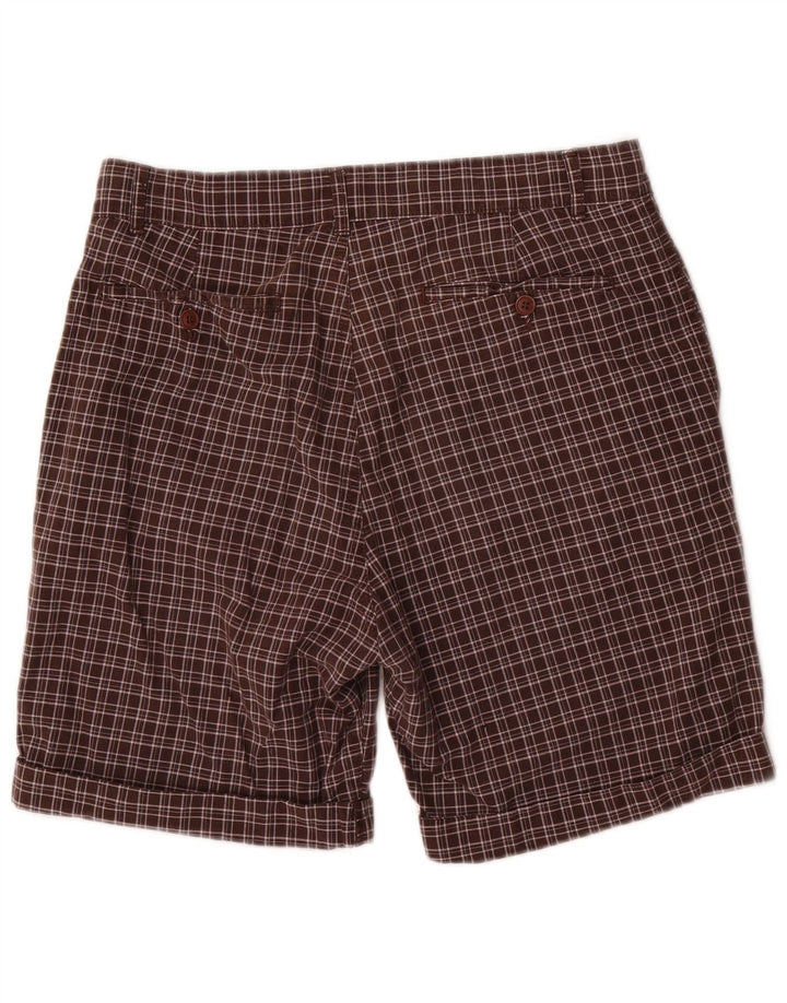 Converse Mens Chino Shorts Medium W32  Brown Check Cotton