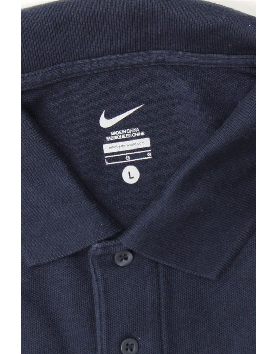 NIKE Mens Polo Shirt Large Navy Blue Cotton