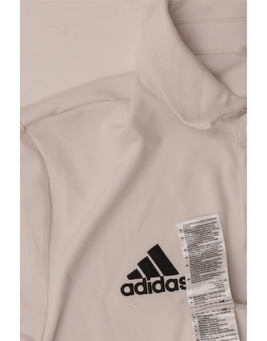 Adidas Mens Aeroready Polo Shirt Small White Polyester