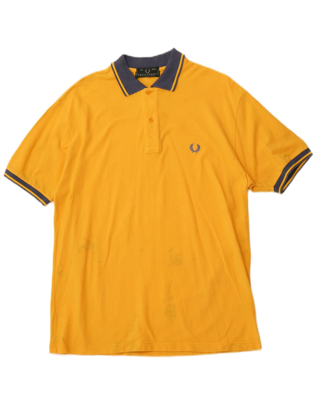 FRED PERRY Mens Polo Shirt Medium Yellow Cotton
