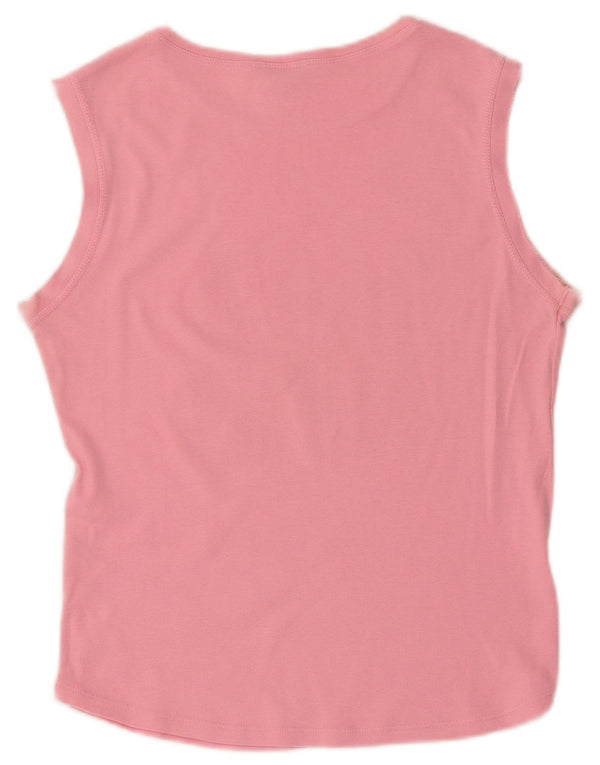 Guess Womens Graphic Vest Top UK 14 Large Pink Cotton