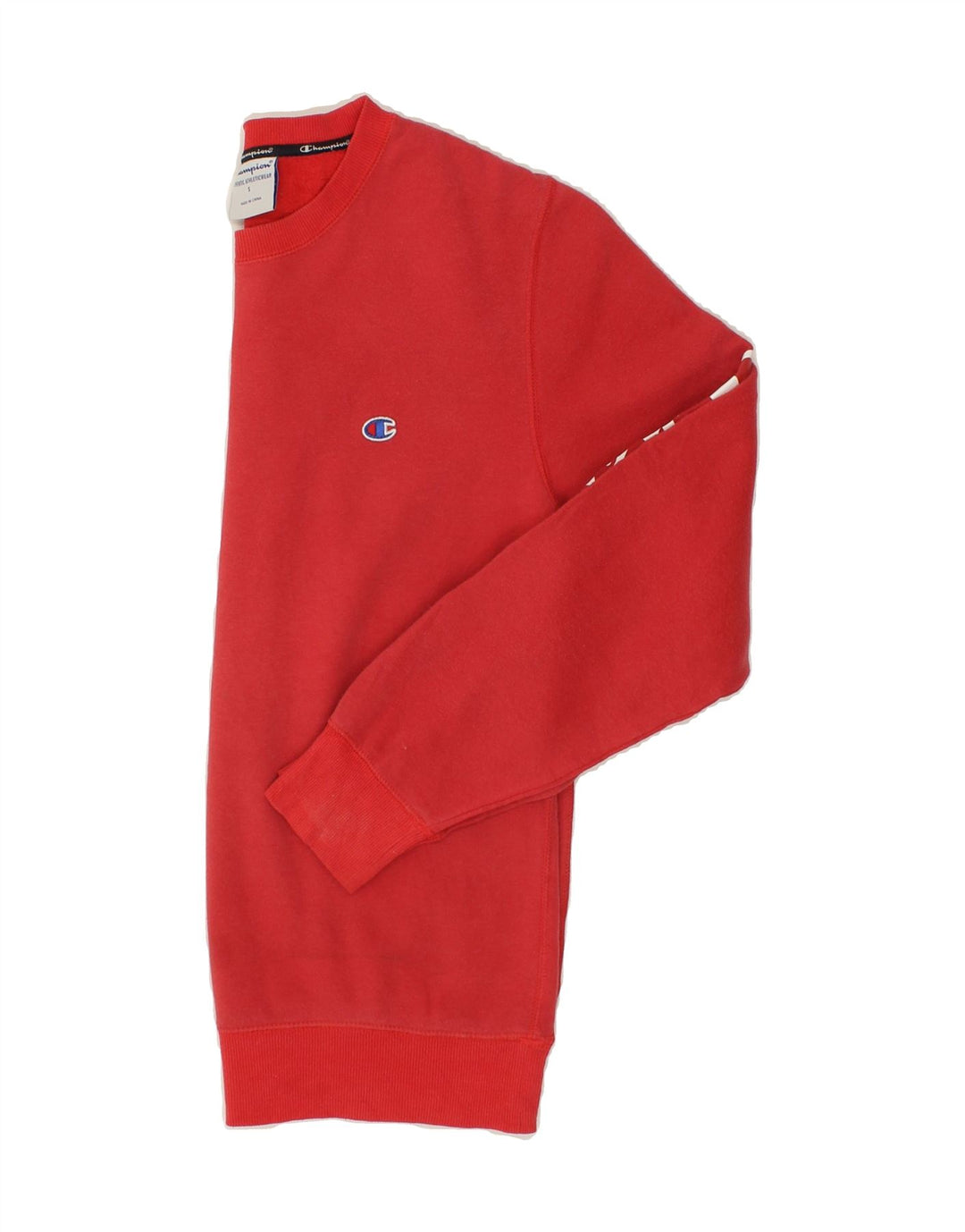 CHAMPION Mens Graphic Sweatshirt Jumper Small Red Cotton Vintage Champion and Second-Hand Champion from Messina Hembry 