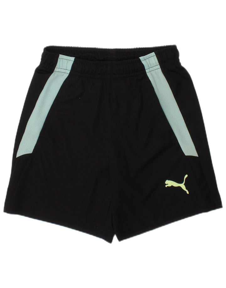 PUMA Boys Sport Shorts 7-8 Years Black Colourblock Polyester