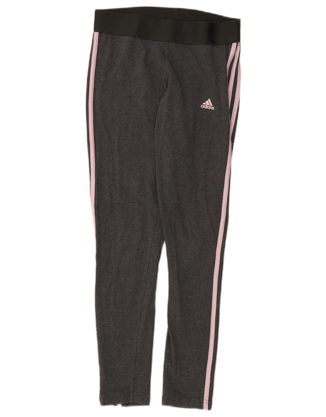 ADIDAS Womens Leggings UK 12/14 Medium  Grey Cotton