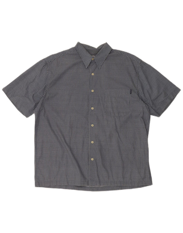 Old Navy Mens Short Sleeve Shirt Large Navy Blue Geometric Cotton