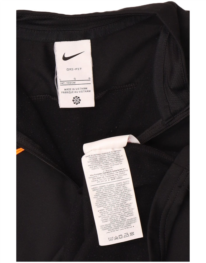 NIKE Boys Dri Fit Pullover Tracksuit Top 12-13 Years Large Black