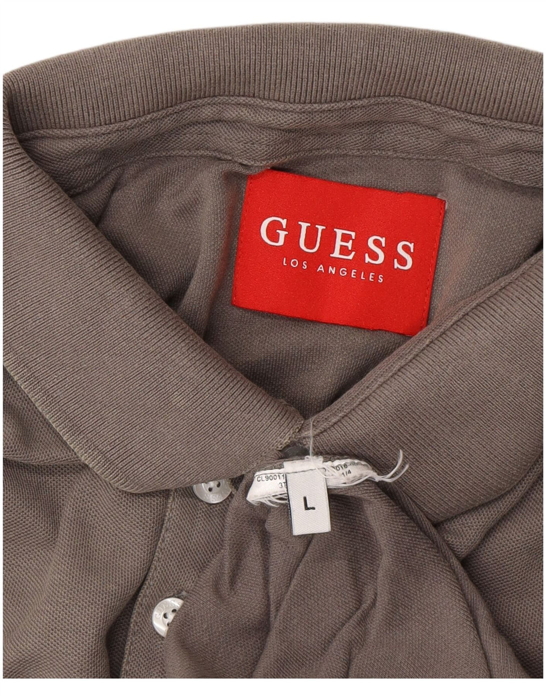 GUESS Mens Polo Shirt Large Grey