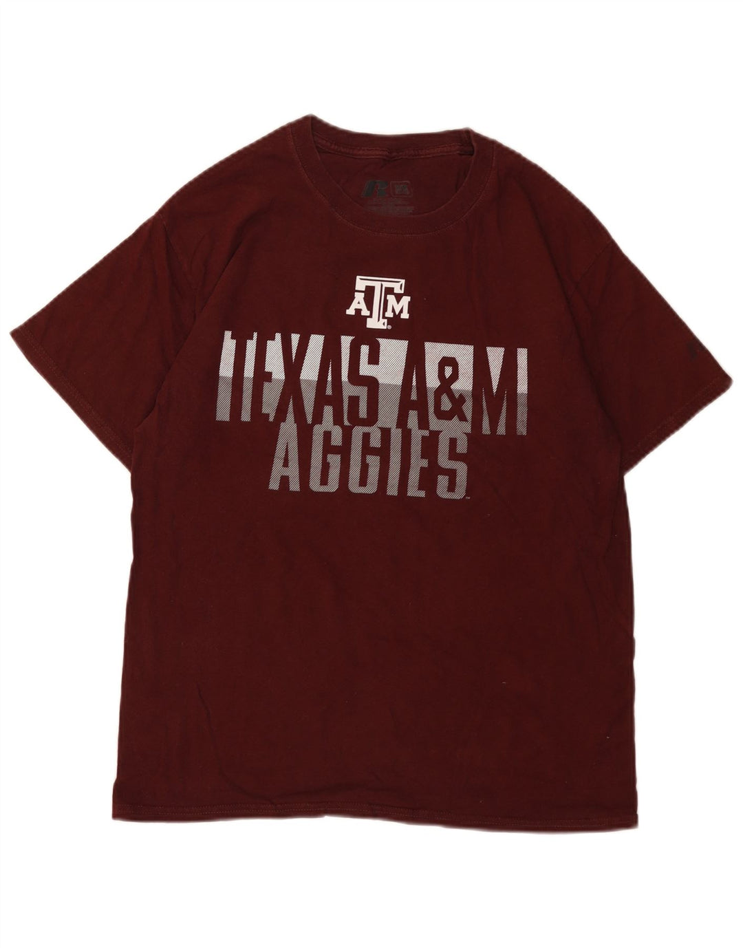 RUSSELL ATHLETIC Mens Graphic T-Shirt Top UK 38/40 Medium Burgundy