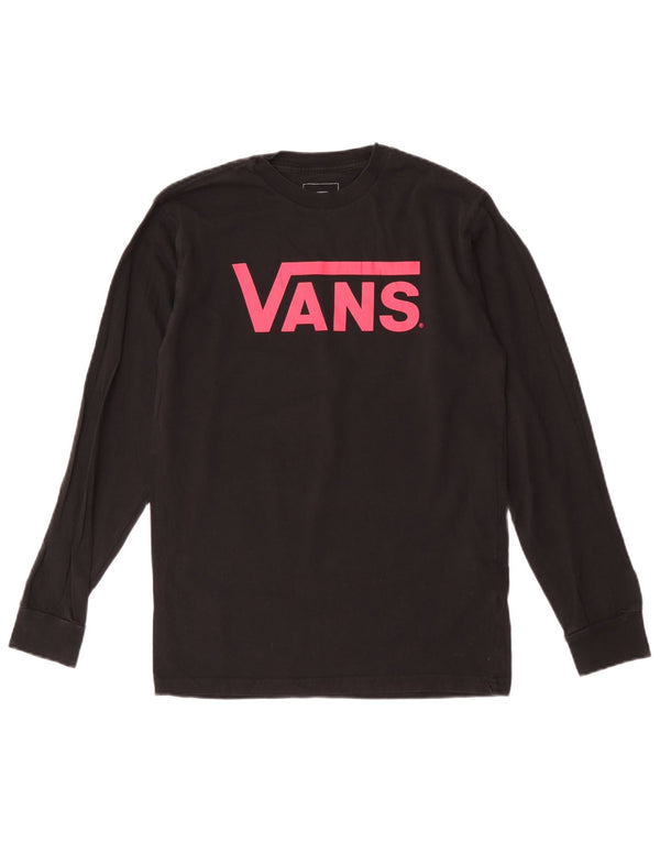 Vans Womens Classic Fit Graphic Top Long Sleeve UK 10 Small Black Cotton