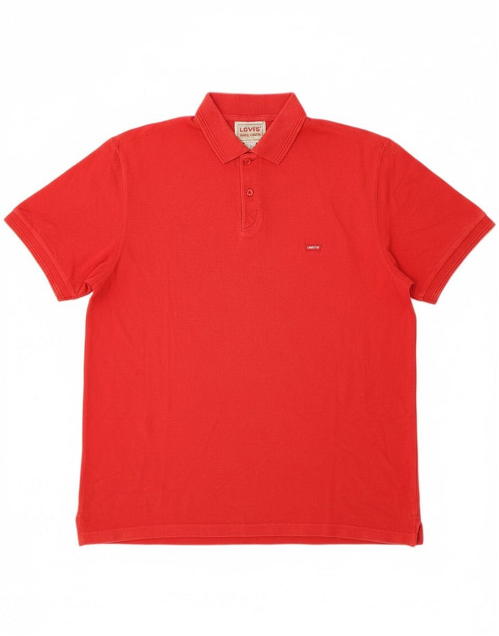 Levi's Mens Polo Shirt Large Red Cotton