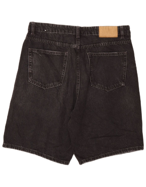Zara Mens Denim Shorts EU 42 Large W32 Grey Cotton