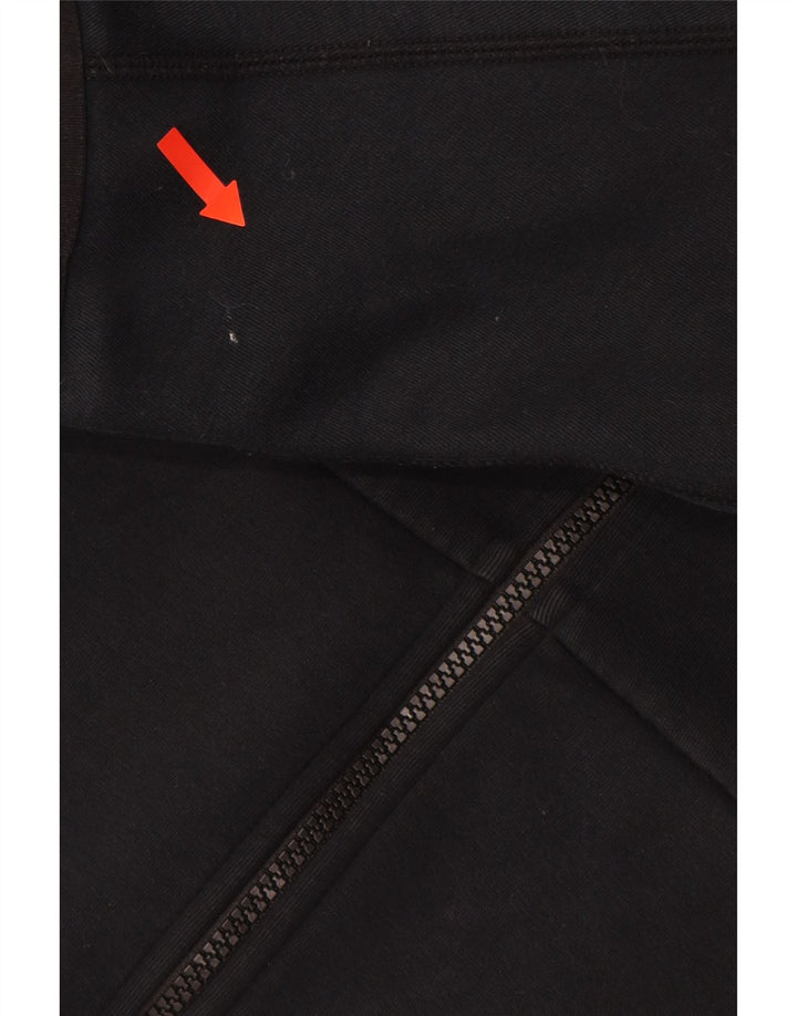 NIKE Mens Zip Hoodie Sweater Medium Black Cotton