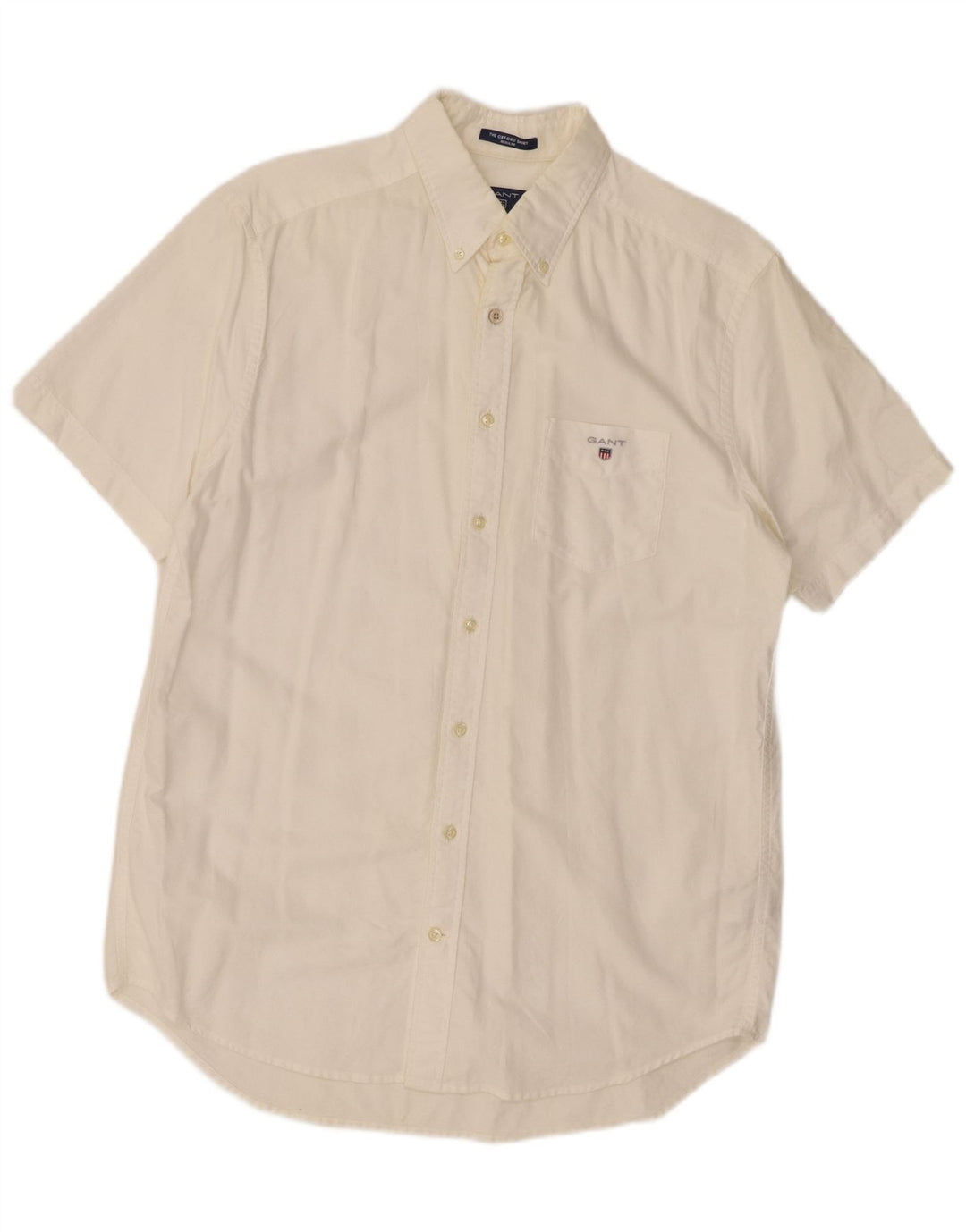 Gant Mens Short Sleeve Regular Fit Shirt Size 39/40 15 3/4 Medium White