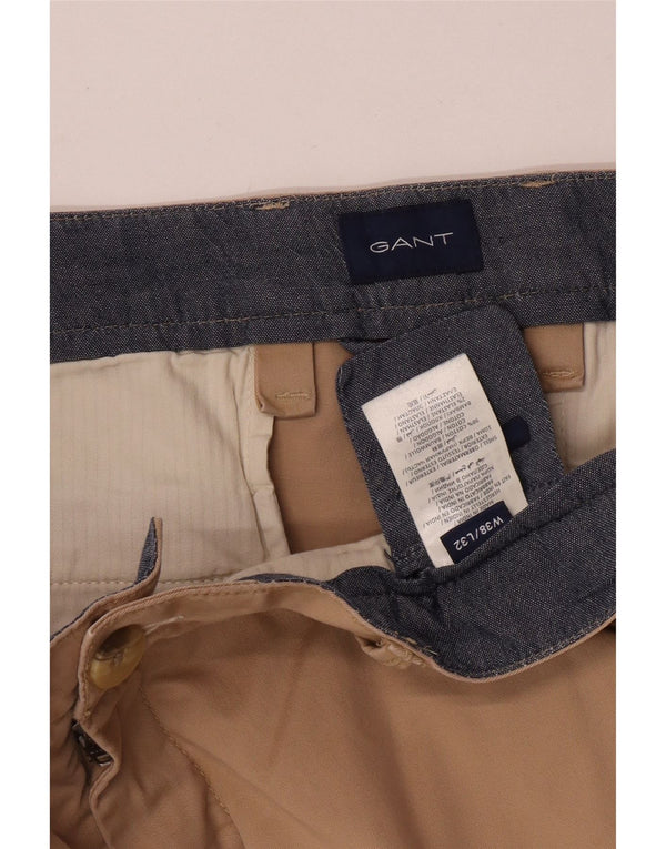 Gant Mens Regular Fit Chino Trousers W38 L28 Khaki Cotton