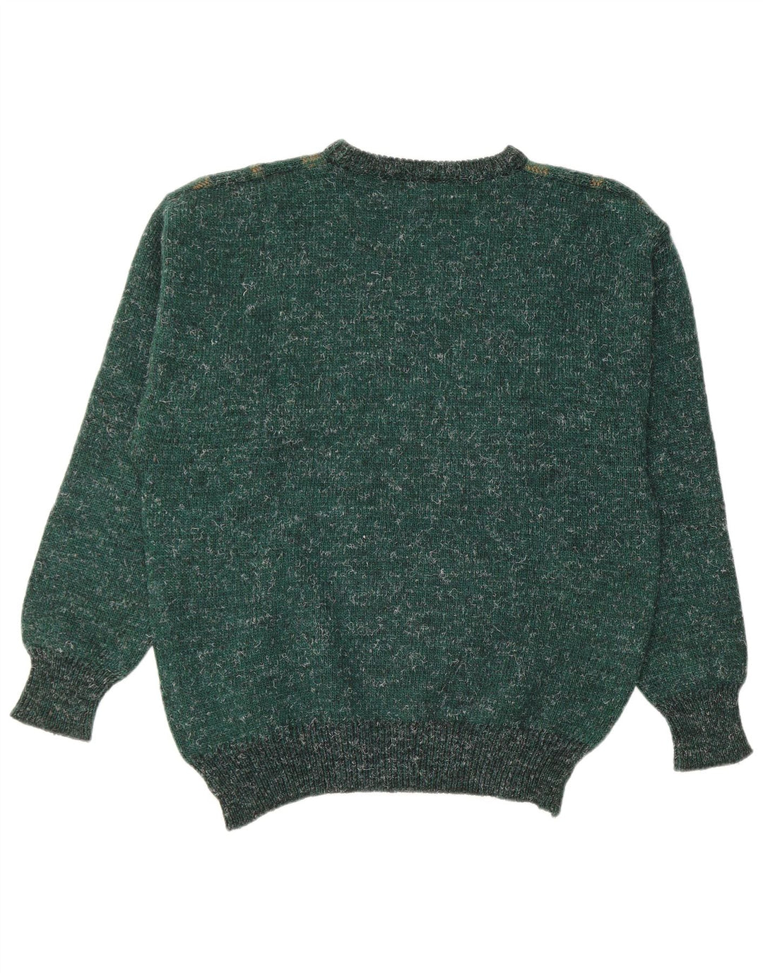 Vintage Mens Crew Neck Jumper Sweater IT 50 Medium Green Striped