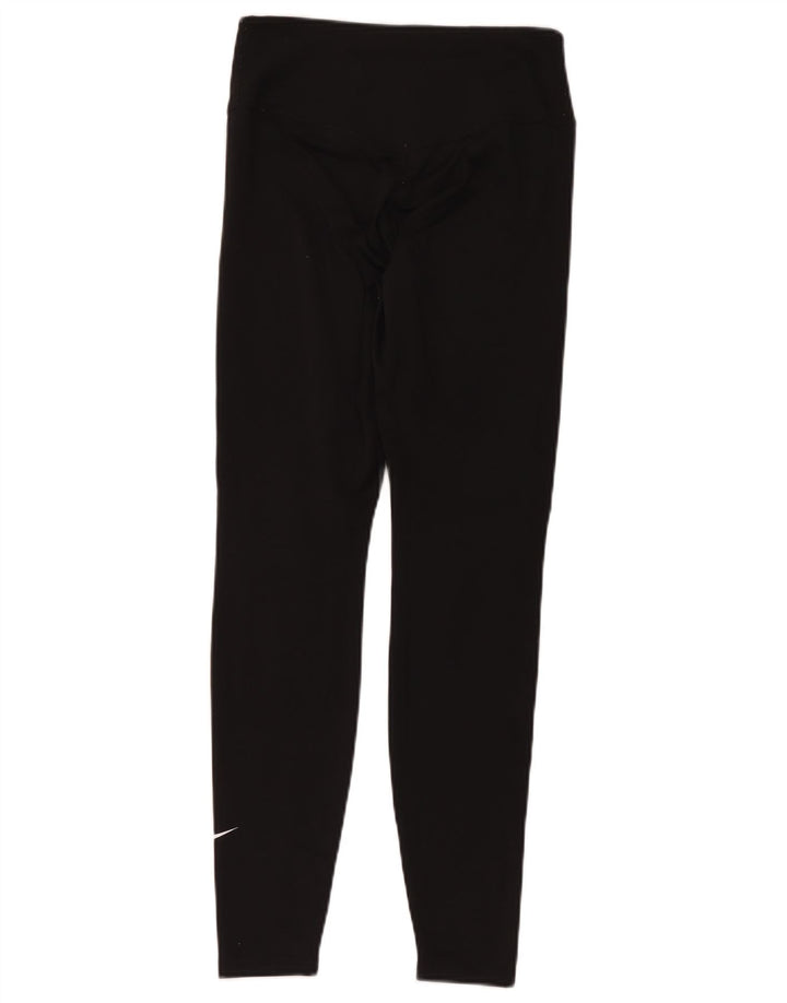 Nike Womens Dri Fit Leggings UK 14 Medium Black Polyester