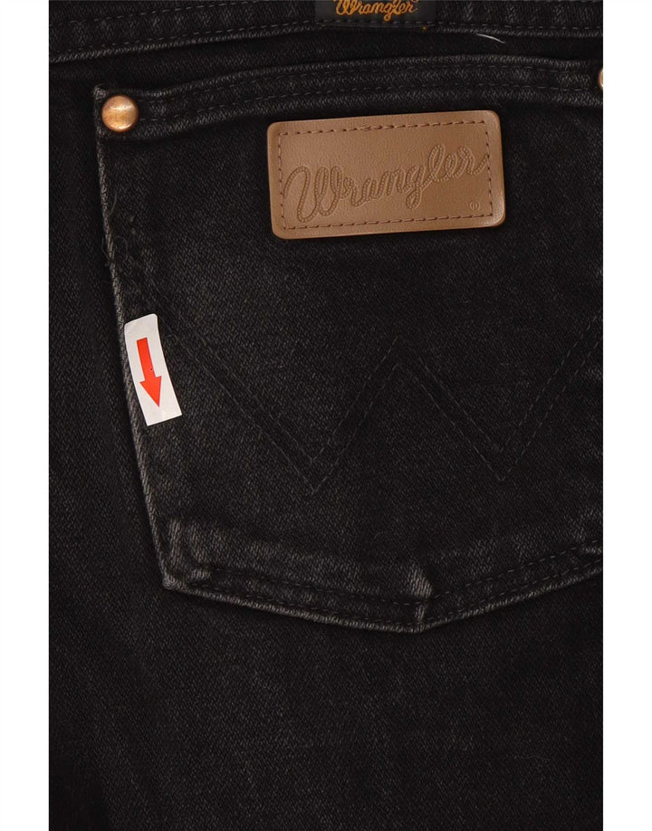Wrangler Mens Straight Jeans W29 L30 Black Cotton