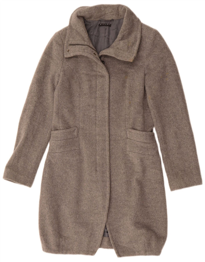 SISLEY Womens Overcoat IT 38 XS Grey Wool