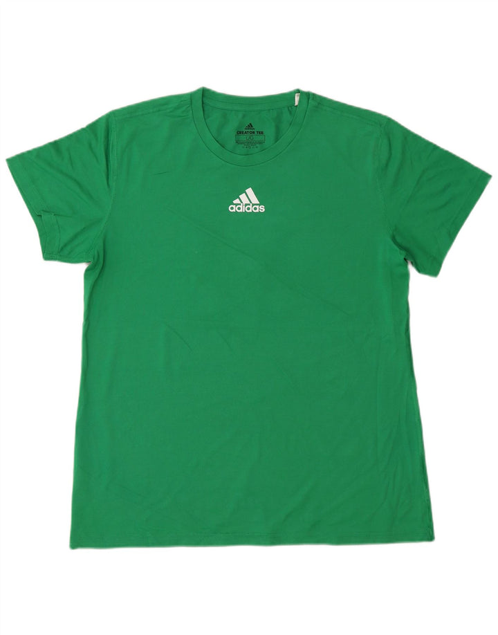 ADIDAS Womens Climalite T-Shirt Top UK 16 Large Green Polyester