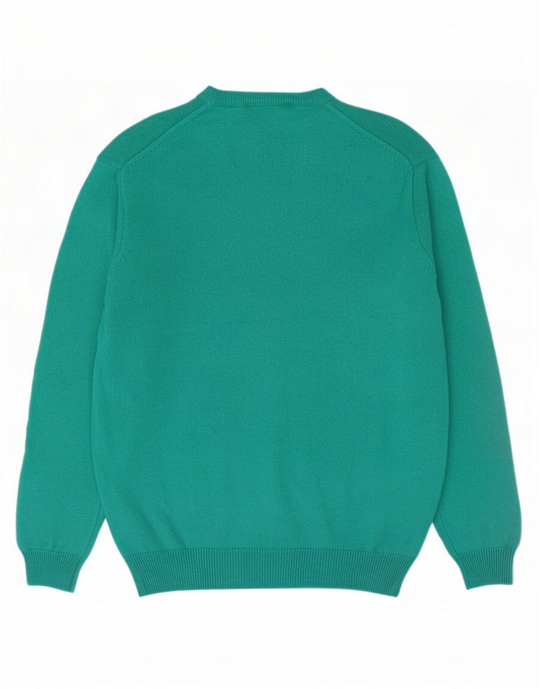 WoolOvers Mens V-Neck Jumper Sweater Large Green New Wool