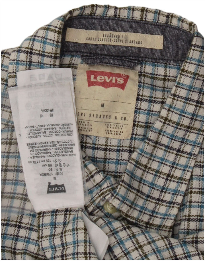 LEVI'S Mens Coupe Standard Standard Fit Shirt Medium Blue Check Cotton