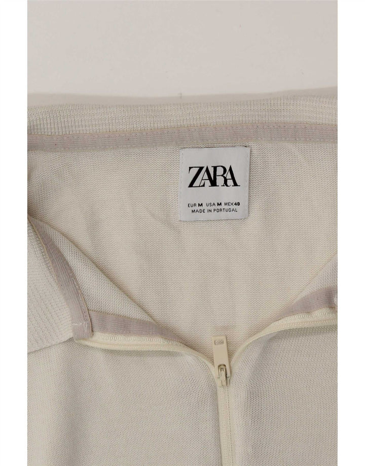 Zara Womens Polo Shirt UK 12 Medium Beige