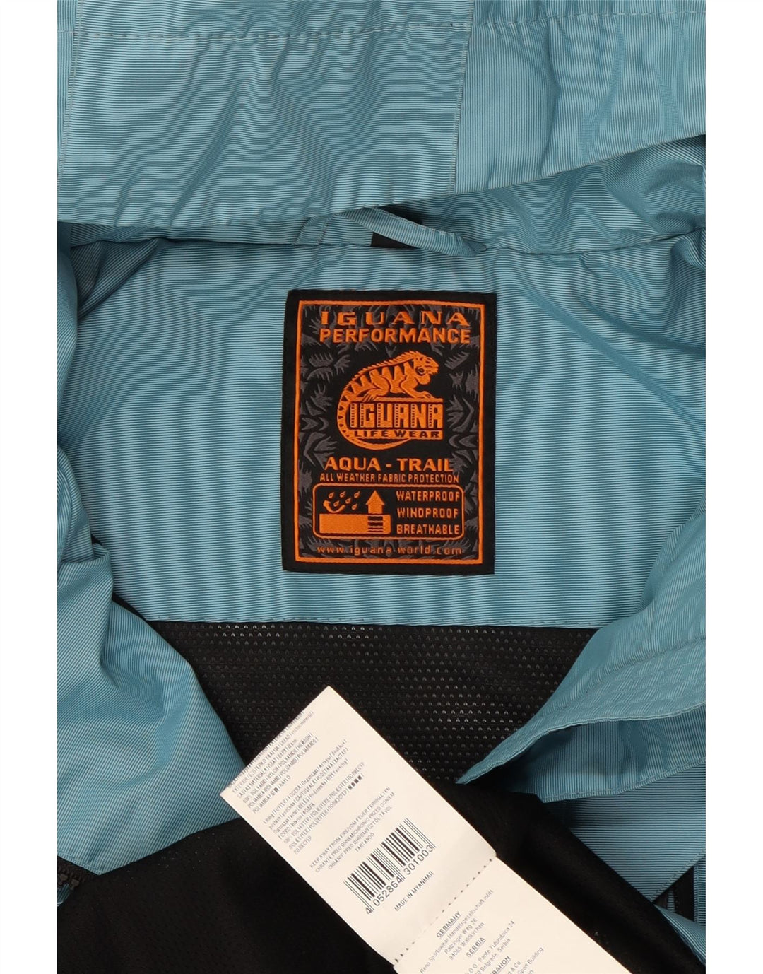 IGUANA Womens Hooded Rain Jacket EU 40 Medium Blue Nylon