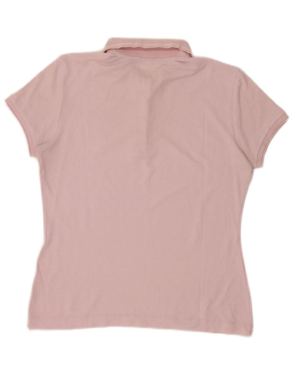 Champion Womens Heritage Polo Shirt UK 14 Large Pink