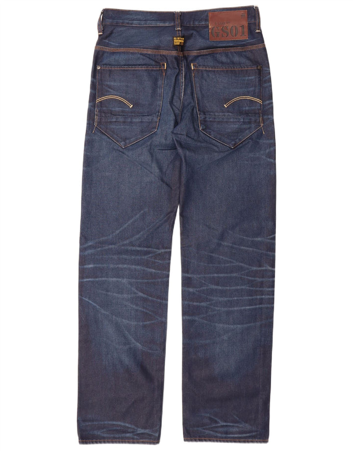 G-STAR Mens Straight Jeans W31 L34 Navy Blue Cotton