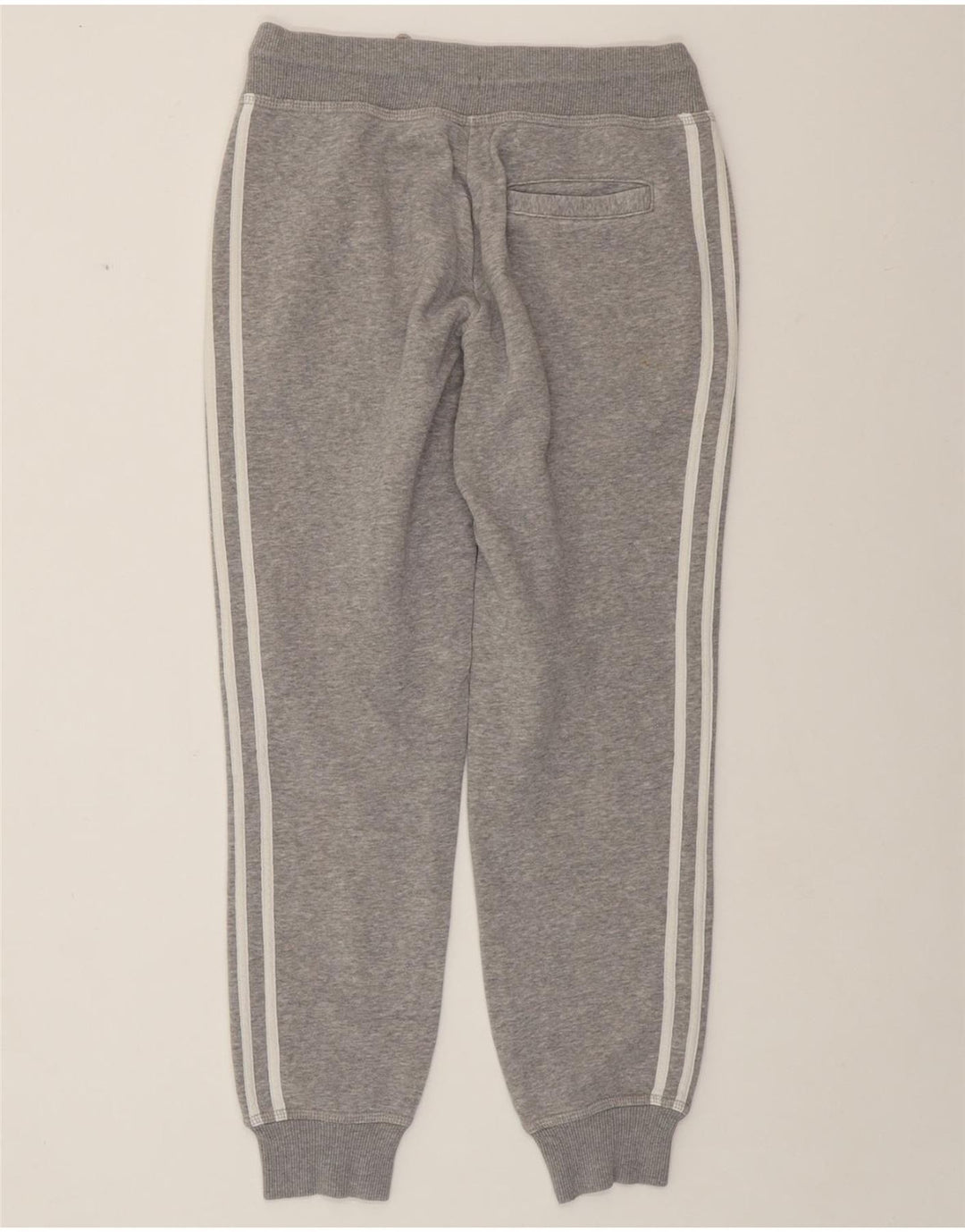 ADIDAS Womens Tracksuit Trousers Joggers UK 10 Small Grey Cotton