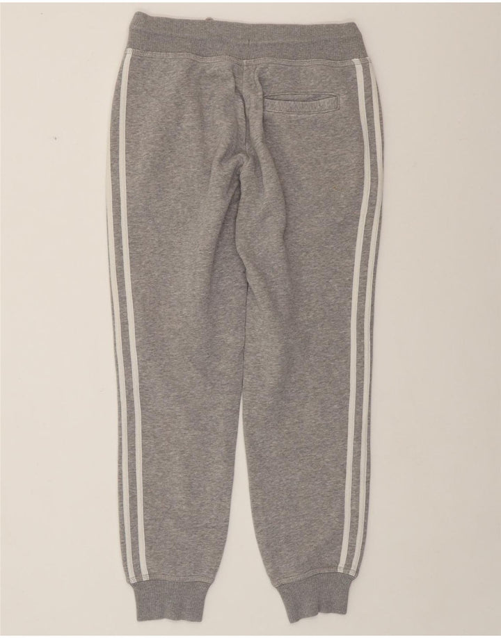 ADIDAS Womens Tracksuit Trousers Joggers UK 10 Small Grey Cotton
