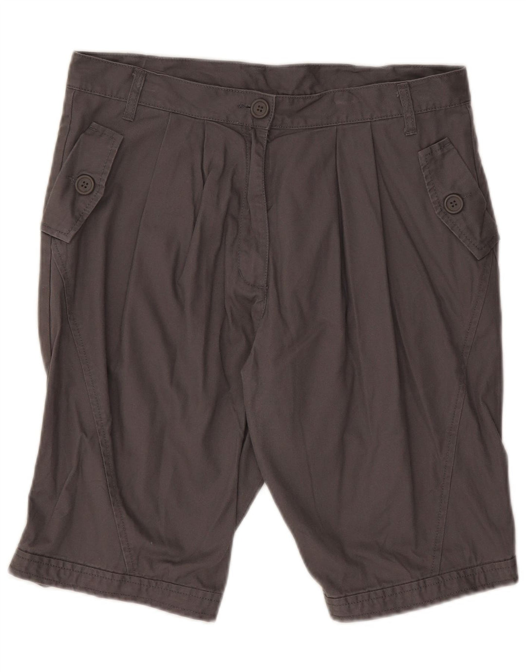 Benetton Womens Bermuda Shorts IT 42 Medium W32 Grey Cotton