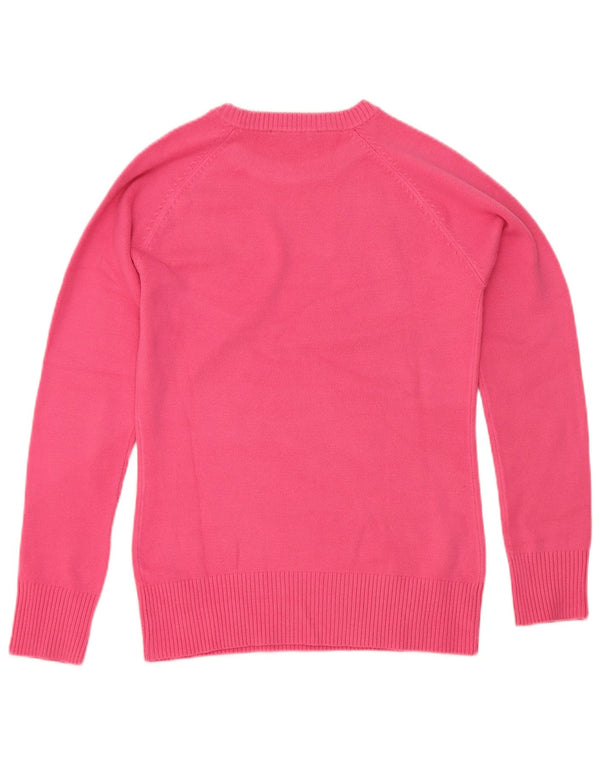 French Connection Womens Crew Neck Jumper Sweater UK 10 Small Pink Acrylic