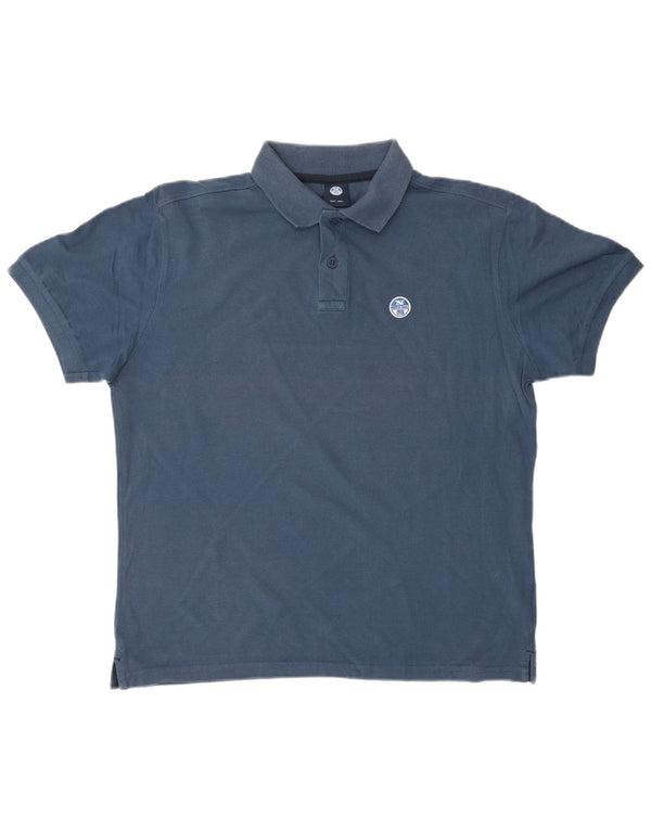 NORTH SAILS Mens Polo Shirt Medium Navy Blue Cotton