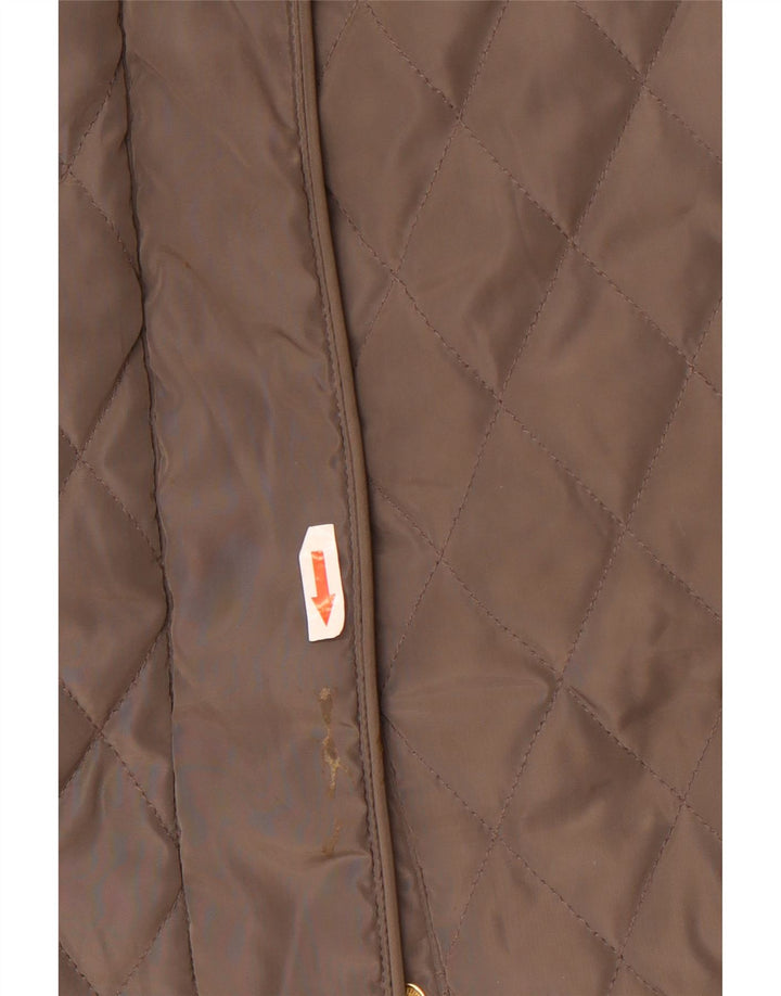 Michael Kors Womens Quilted Jacket UK 18 XL Brown Polyester