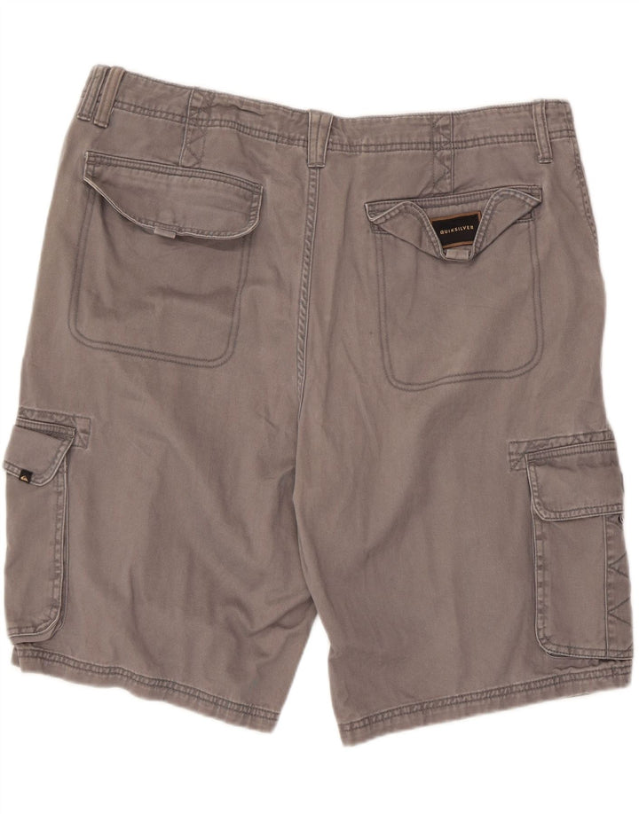 Quiksilver Mens Regular Fit Cargo Shorts W38 XL Grey Cotton